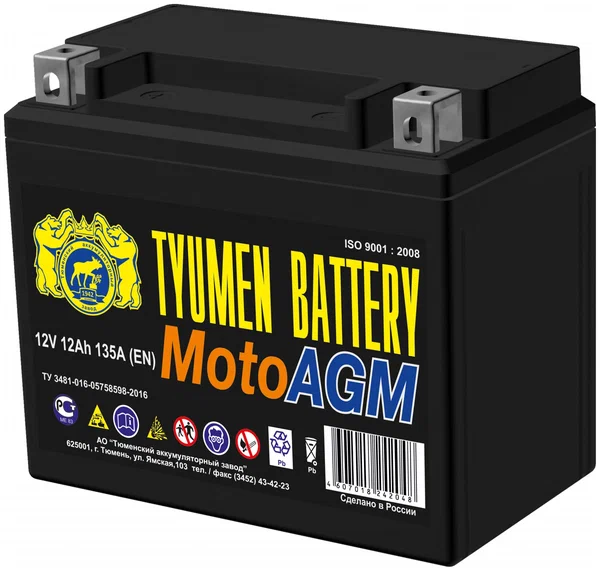Тюмень 12V 12Ач AGM - мото аккумулятор
