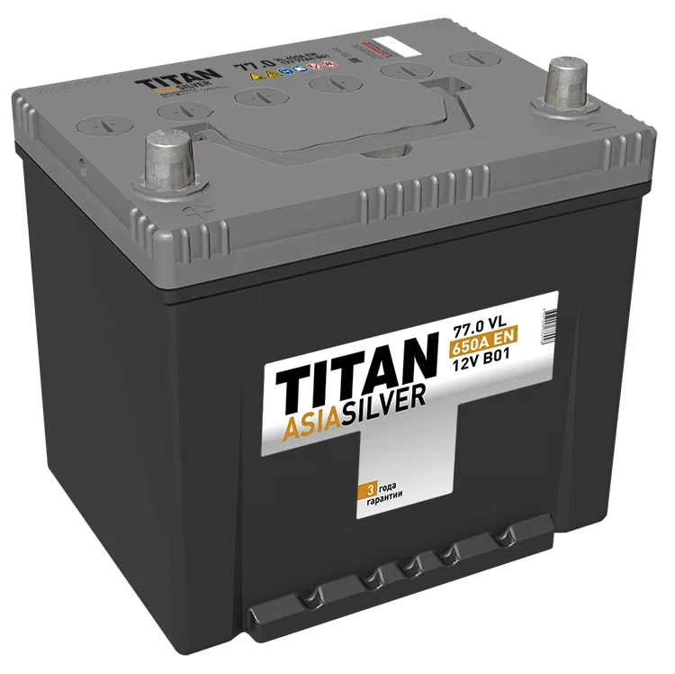 TITAN SILVER 77 Ач (D 26 L) обр. п. (0) - аккумулятор для азиатских автомобилей
