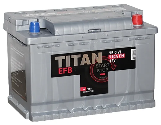 TITAN ARCTIC 75 Aч прям. п. (1) - аккумулятор легковой