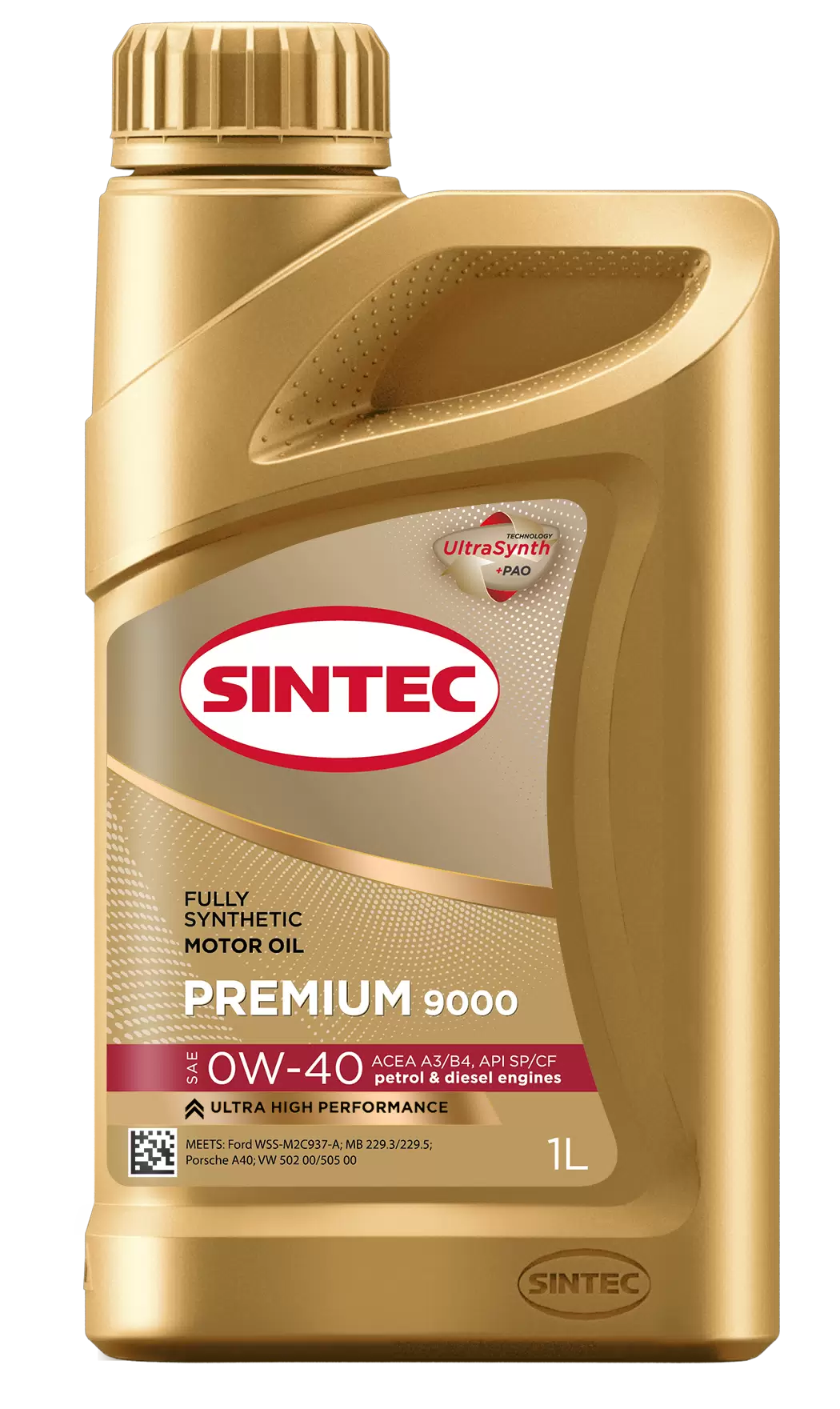 SINTEC масло ПРЕМИУМ 9000 0W-40 A3/B4 1л синт