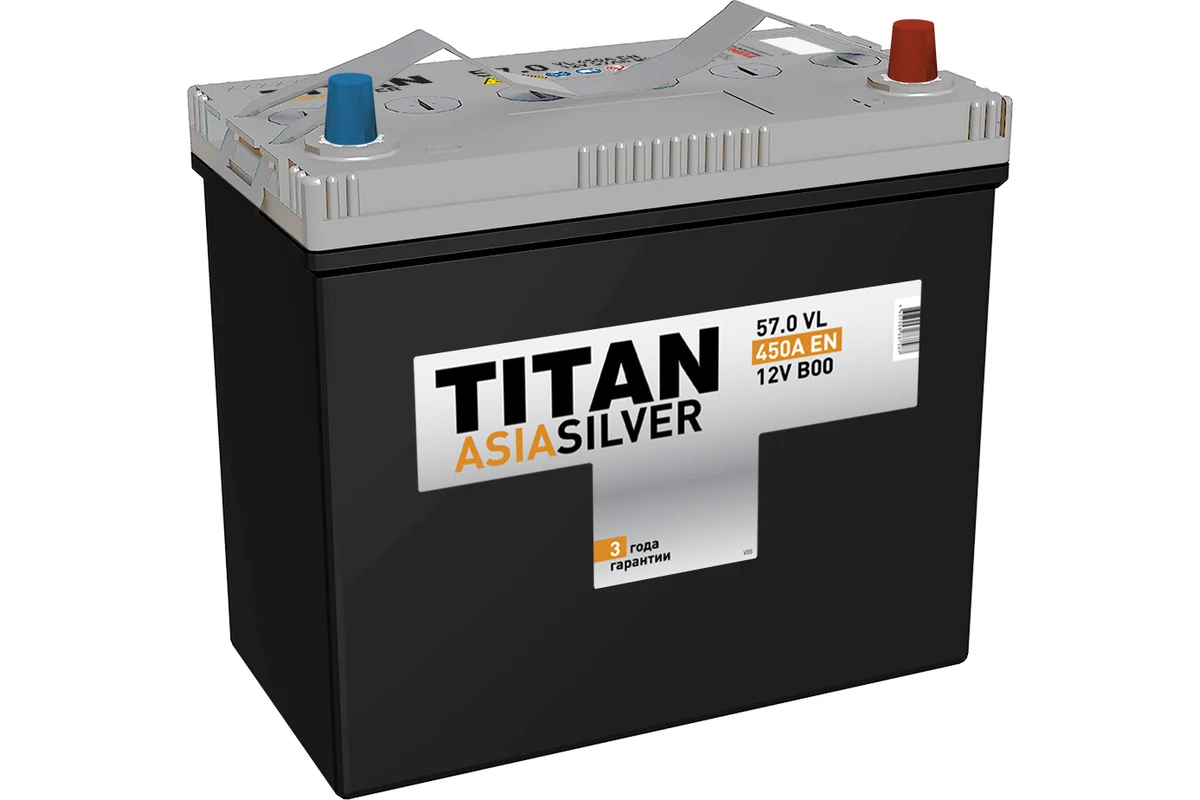 TITAN SILVER 57 Ач (B 24 L) обр.п. (0) - аккумулятор для азиатских автомобилей