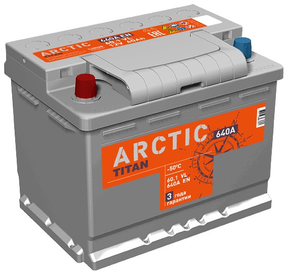 TITAN ARCTIC 60 Aч прям. п. (1) - аккумулятор легковой