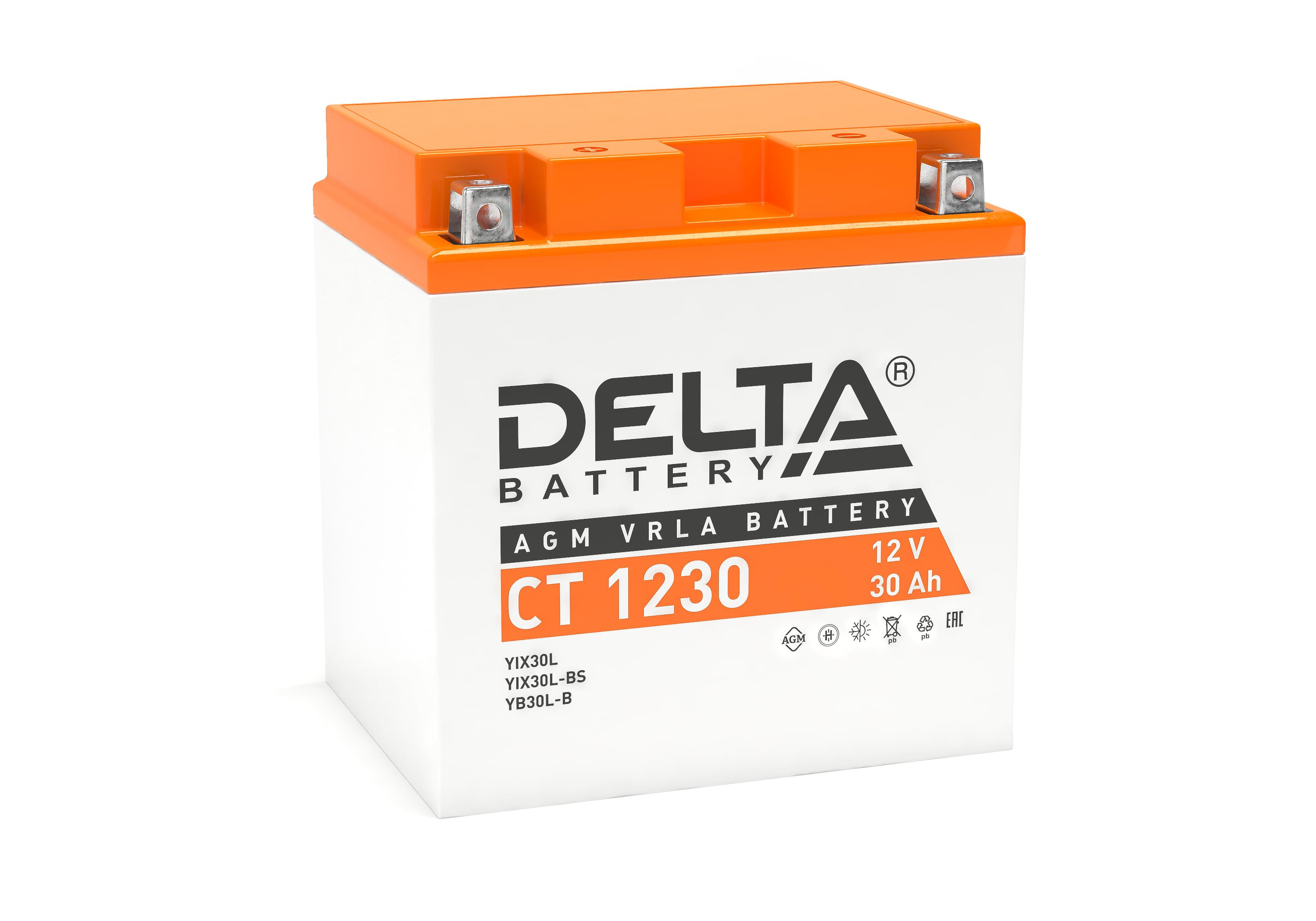 DELTA CT 1230 30 Ач обр. п. (0) - мото аккумулятор