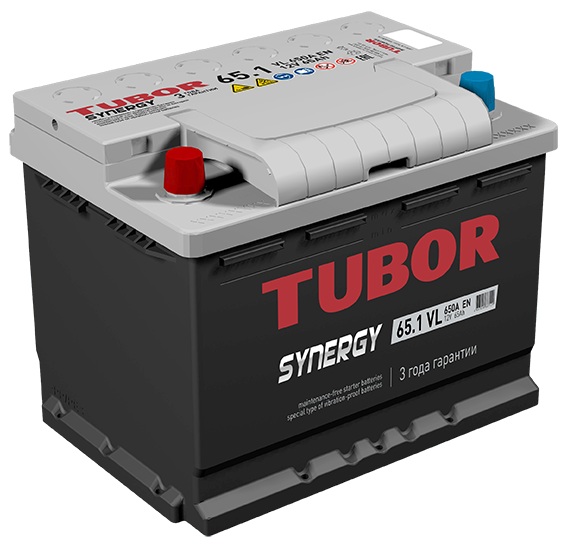 TUBOR SYNERGY 65 Ач прям. п. (1) - аккумулятор легковой