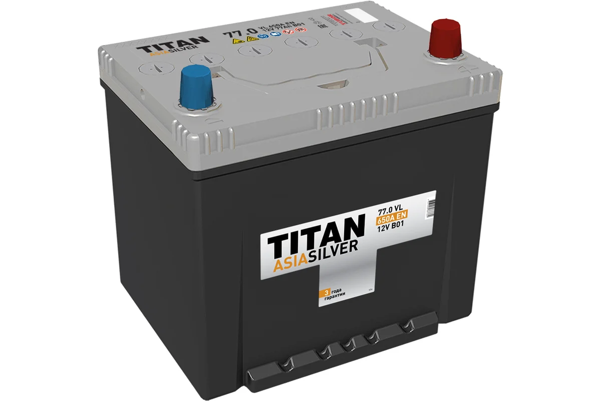 TITAN SILVER 77 Ач (D 26 R) прям.п. (1) - аккумулятор для азиатских автомобилей