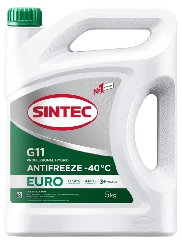Антифриз SINTEC Euro -40 G11 (зеленый) 5кг