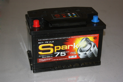 Spark 75 Ач прям.п. (1) - аккумулятор легковой
