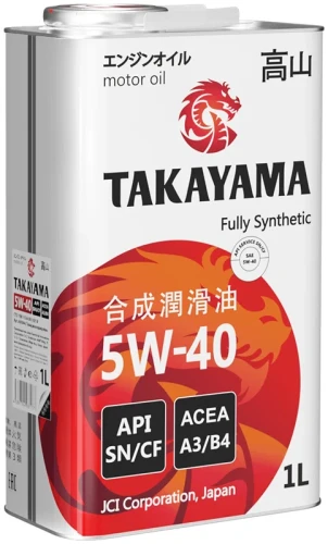 TAKAYAMA масло SN/CF А3В4 5W40 1л синт (мет)