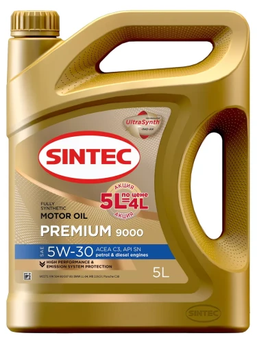 SINTEC масло ПРЕМИУМ 9000 5W-30 C3/SP/CF 5л  Акция