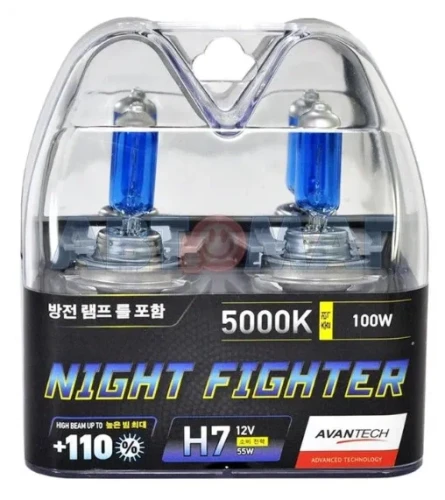AVANTECH лампа к-т NIGHT FIGHTER H7 12v55w AB5007 цоколь H7