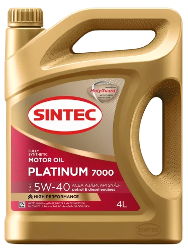 SINTEC масло Платинум 7000 5W-40 A3/B4 4л синт