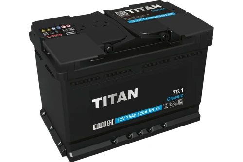 TITAN Classic 75 Ач прям.п (1) - аккумулятор легковой