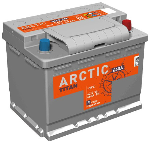 TITAN ARCTIC 62 Aч обр. п. (0) - аккумулятор легковой