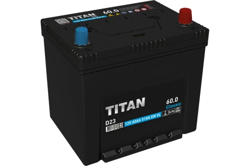 TITAN Classic  ASIA 60 Ач (D 23L) обр.п. (0) - аккумулятор для азиатских автомобилей